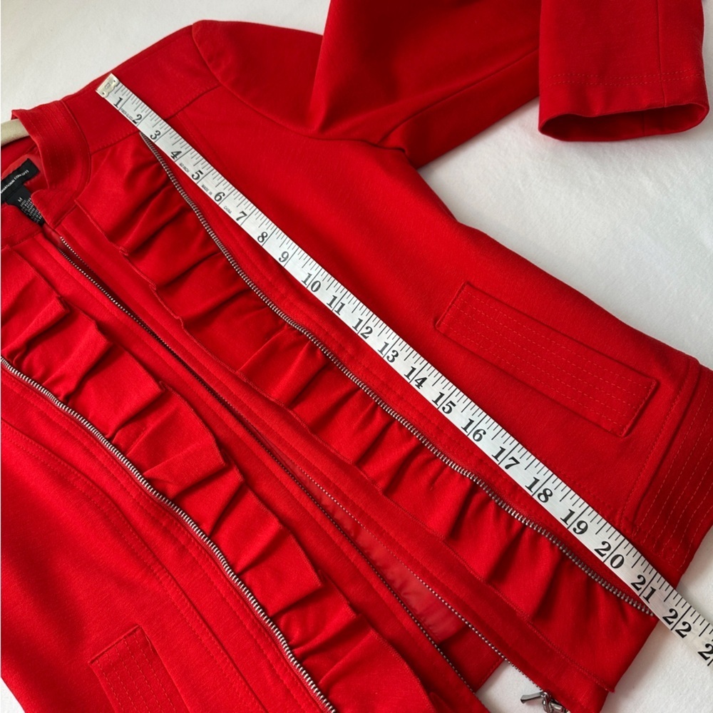 INC Red Ruffled Front Zip Jacket‎ M - Picture 10 of 10